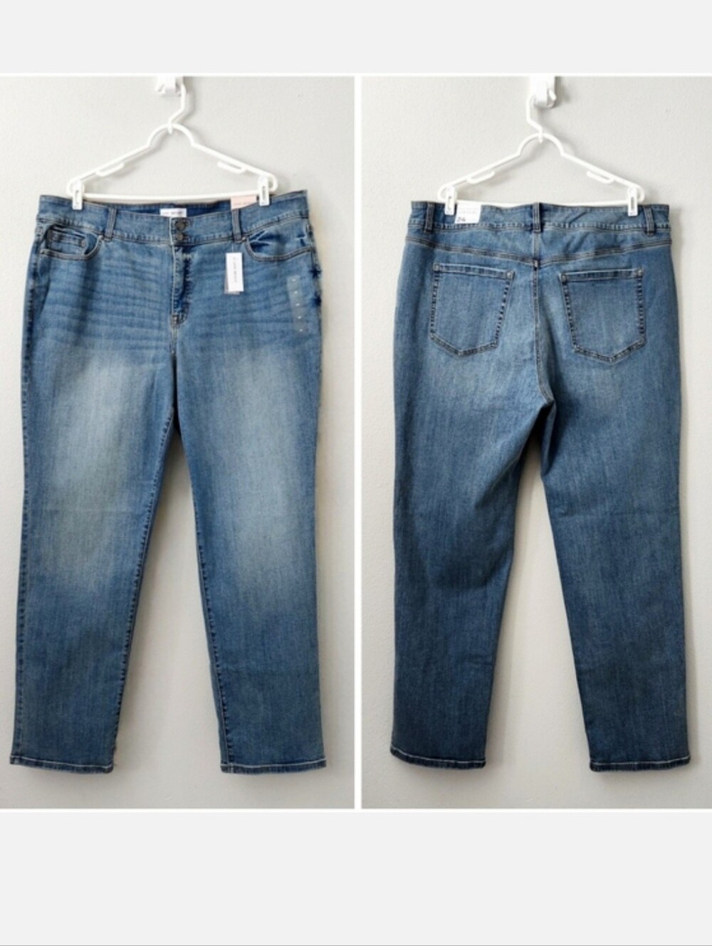 Lane Bryant NWT Straight Leg High-Rise Tighter Tummy Jeans Flex Waistband, Sz 24
